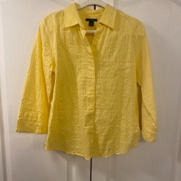 Westbound Tops - Westbound Women's Size 10 Yellow Button Down Shirt